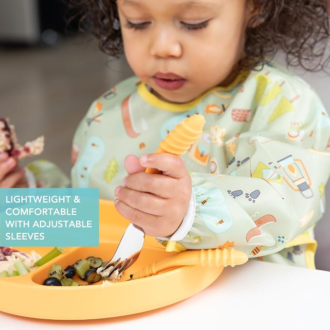 Bumkins Sleeved Bib for Girl or Boy, Baby and Toddler for 6-24 Mos, Essential - Image 4