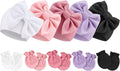 BQUBO Newborn Baby Girls Hats Mittens Set Hospital Hat Beanie Infant Bow Hats by DRESHOW
