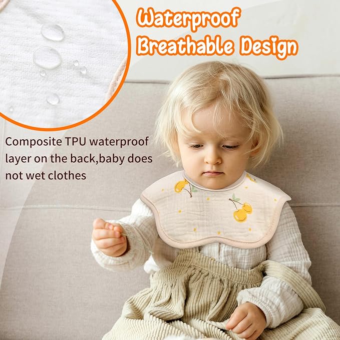 Baby Bibs Muslin Bibs 8 Pack for Drooling and Teething for Unisex Girls Boys - Image 4