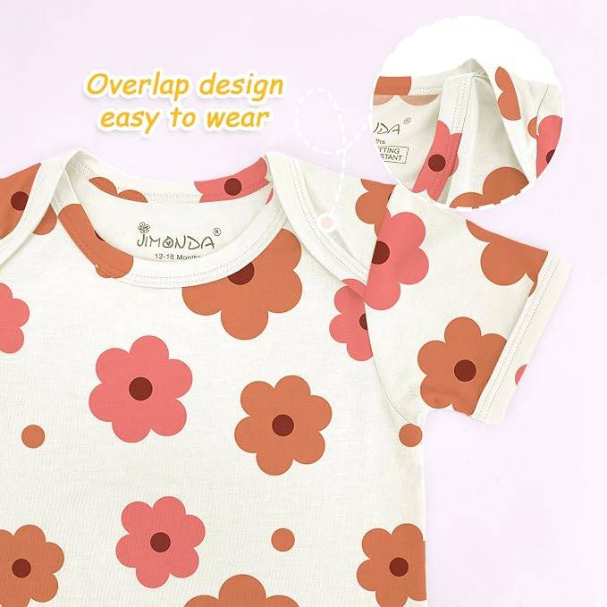 Jimonda Baby Bodysuits Rayon from Bamboo Short Sleeve Baby Boys Girls Rompers - Image 2
