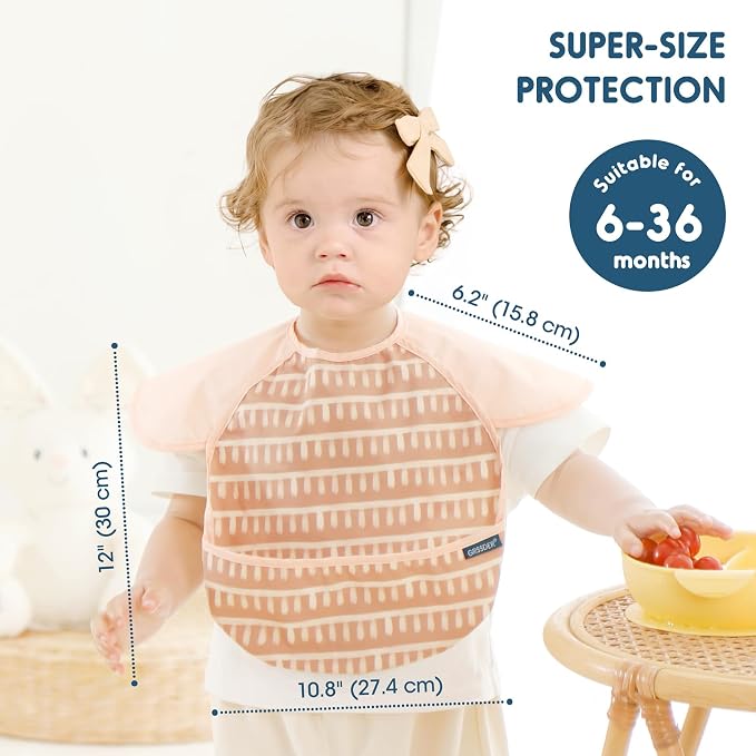 GRSSDER Soft Lightweight Waterproof Baby Feeding Bibs - Image 3