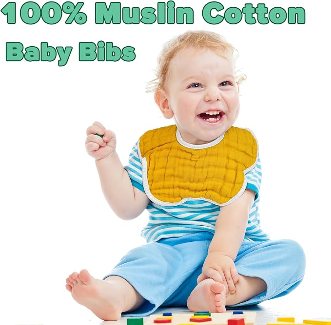 Baby Bibs Muslin Bibs for Baby Girl Boy for Drooling and Teething 10 Pack - Image 2