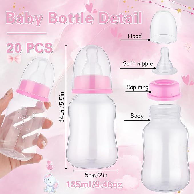 TrelaCo Bottle Chug Baby Shower Game 20 Pcs Baby Bottles Shower Favor - Image 3