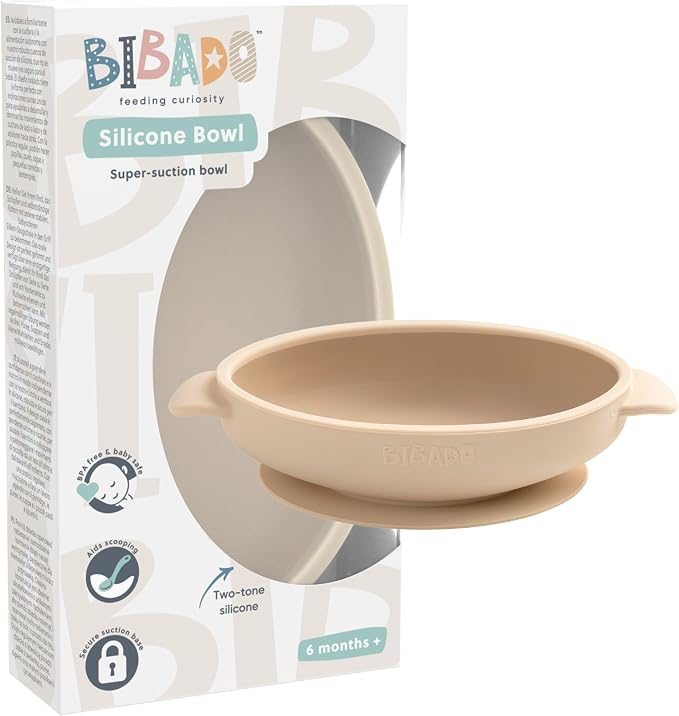BIBaDO - Silicone Baby Bowl - Stay Put Suction Bowl - Oval Shape - First Meals by BIBaDO