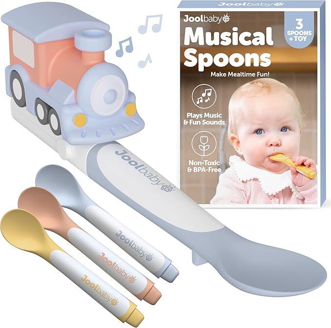 Jool Baby Musical Baby Spoons, 3 Spoons + Train by JoolBaby