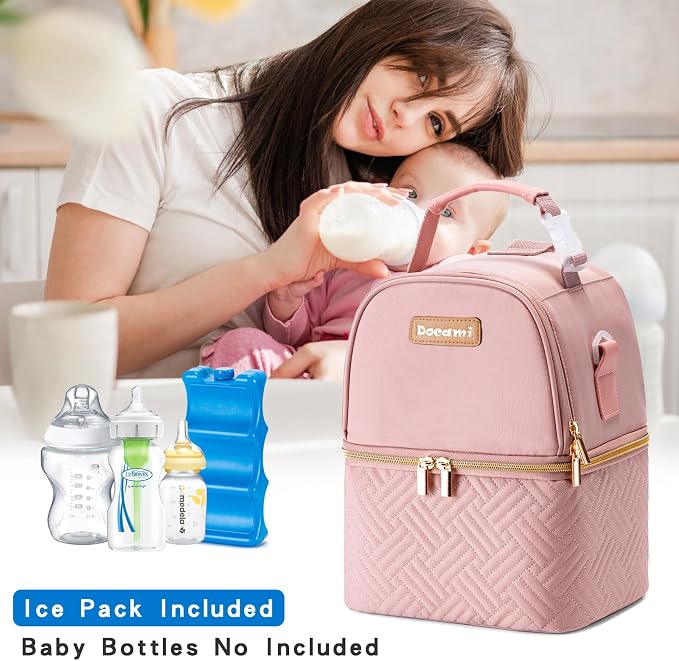 Breastmilk Cooler Bag with Ice Pack & Mat Fit 6 Bottles Up to 9 Ounce, Breast - Image 6