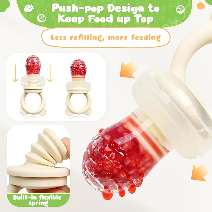 Bear Baby Fruit Food Feeder & Mini Freezer Nibble Tray Combo, 2 Pack Breastmilk - Image 4