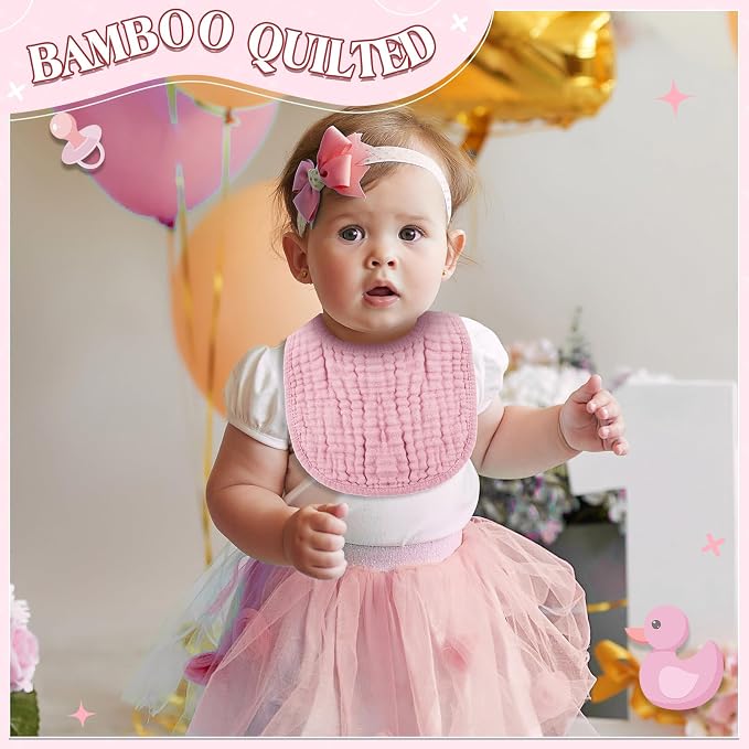 Frienda 8 Pcs Muslin Baby Bibs Cotton Bandana Drool Bibs Bulk - Image 6