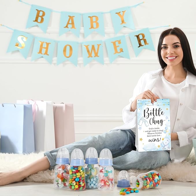 TrelaCo Bottle Chug Baby Shower Game 20 Pcs Baby Bottles Shower Favor - Image 6