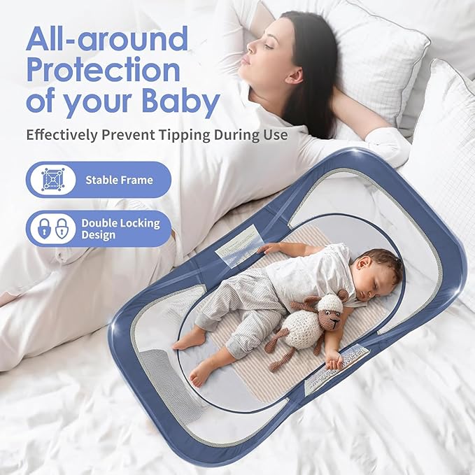 Portable Baby Bassinet Travel Baby Bed, Baby Cribs Travel Pod - Image 4