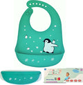 Silicone Baby Bibs Unisex, Self-Feeding, Catch-all Large Pocket, 6-48 months by LuluLittles