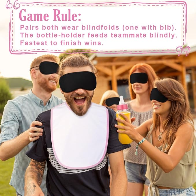 Leinuosen 24 Pcs Baby Shower Blindfold Feeding Game Set Include 6 Plastic Chug - Image 5
