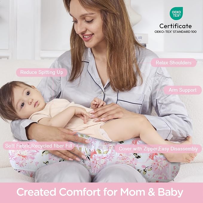 Little Grape Land Nursing Pillow, Upgraded Breast Feeding Pillow - Image 4