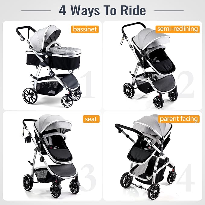 Baby Stroller, 2-in-1 Reversible Toddler Seat - Image 2