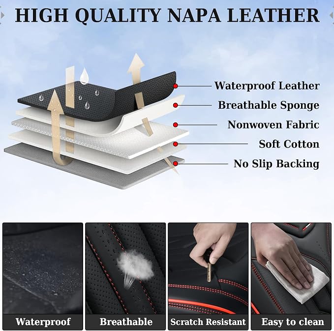 Coverado Front Car Seat Covers, Car Seat Protector Front Seats Only Auto Car - Image 7