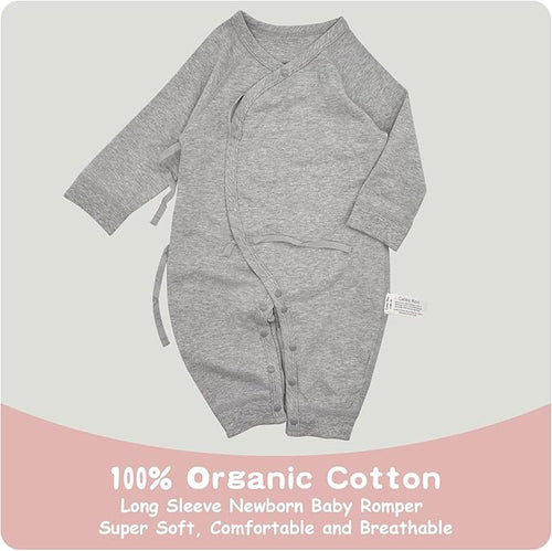 100% Organic Cotton Soft 0-6 Months Unisex Footless Newborn Baby Sleepers - Image 2