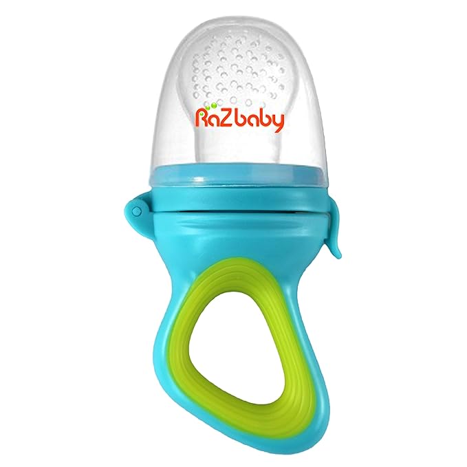 RaZbaby Baby Solids/Frozen Fruit Feeder Pacifier, Infant Teether Toy 6M+ by RaZbaby