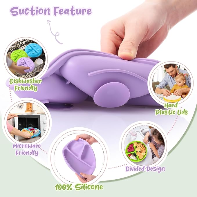 Meanplan 6 Pack Suction Plates for Toddlers - Image 4