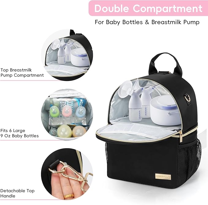 Breastmilk Cooler Travel Bag – 2-in-1 Pump & Bottle Compartments | Insulated - Image 3