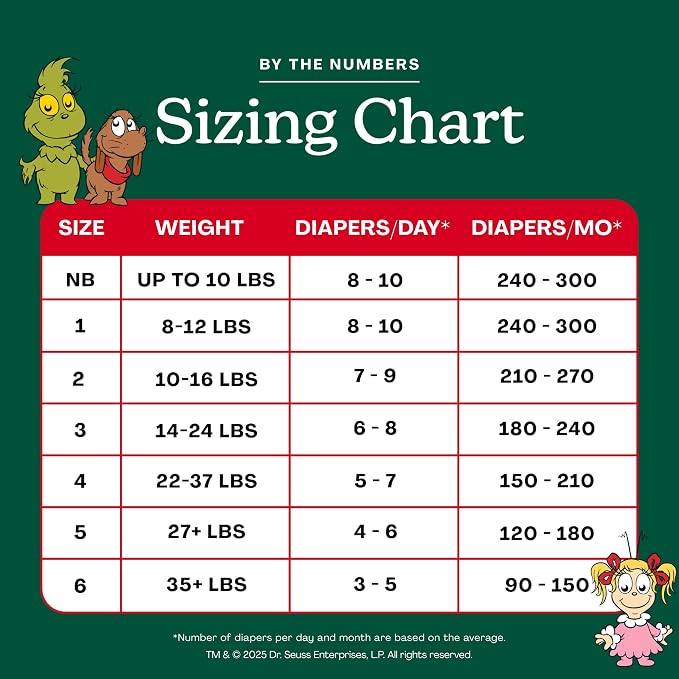 Hello Bello Dr. Seuss Baby Grinch Premium Diapers, Size NB, 76ct Plus Bonus - Image 7