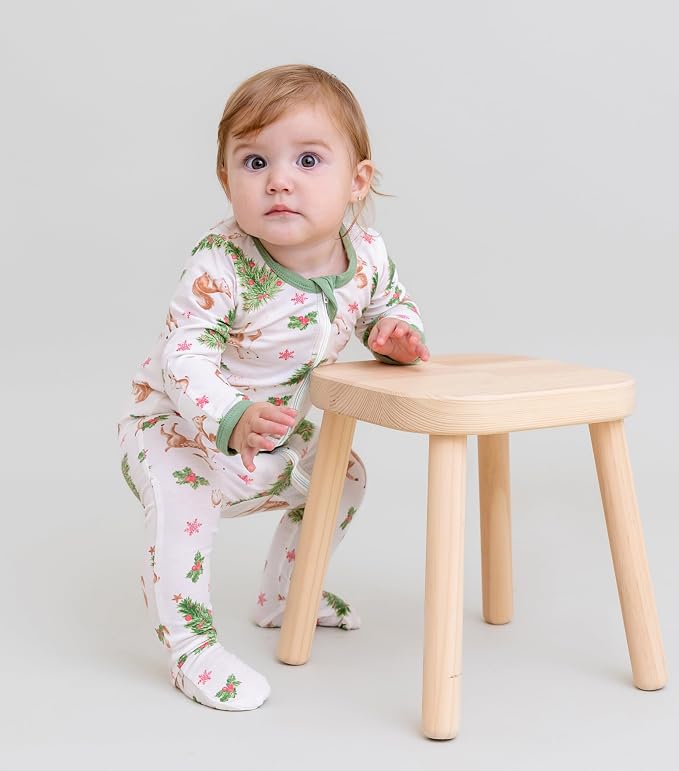 O2 BABY Baby Boys Girls Organic Cotton Zip-Front Sleeper Pajamas, Footed Sleep - Image 3