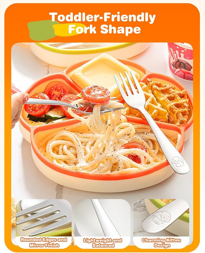 8-Piece Toddler Utensils Set, Food Grade Stainless Steel Kids Silverware Set - Image 4