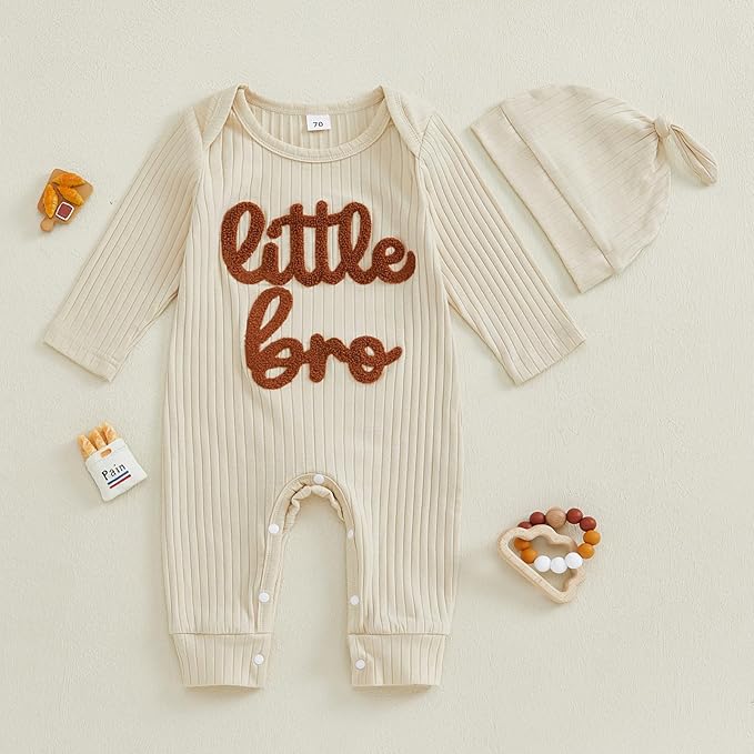 Fernvia Newborn Baby Boy Clothes Letters Print Bodysuit 3 6 9 12 18 Months Long - Image 2