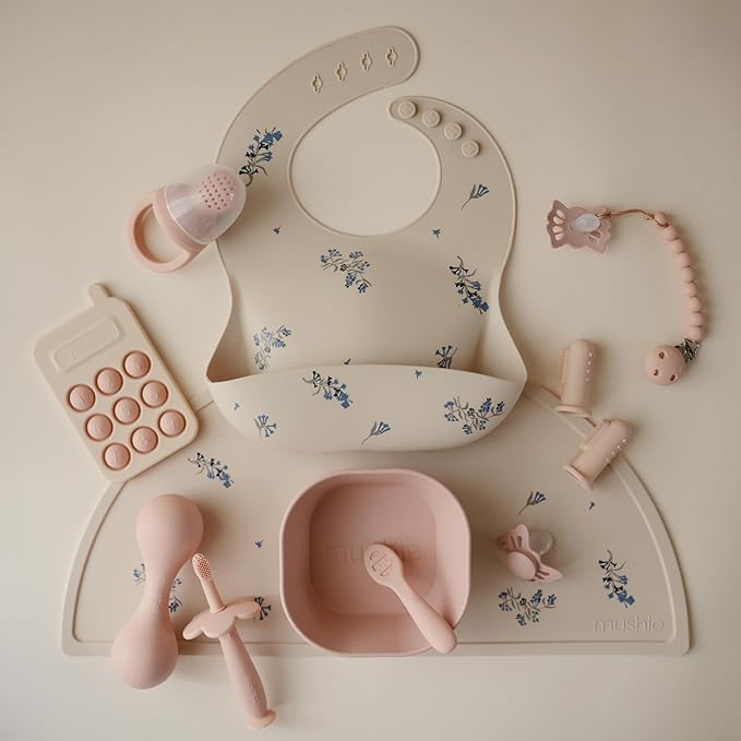 mushie Silicone Baby Bib | Adjustable Fit Waterproof Bibs - Image 2