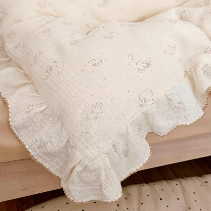 BuLuTu Muslin Toddler Pillow Case, Envelope Closure, 100% Cotton, Girls Boys - Image 7
