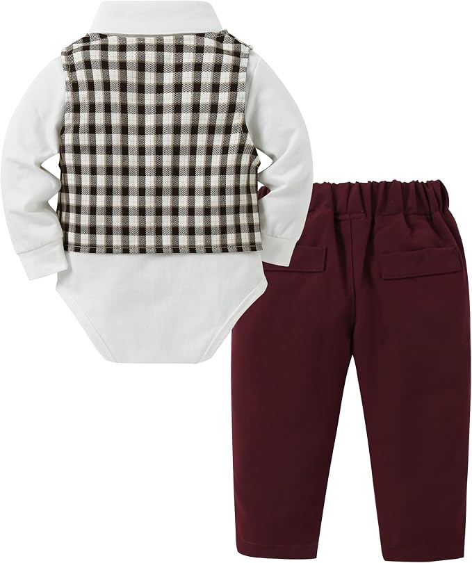 DISAUR Baby Boy Clothes Toddler Boy Outfits 4PCS Gentleman Dress - Image 2