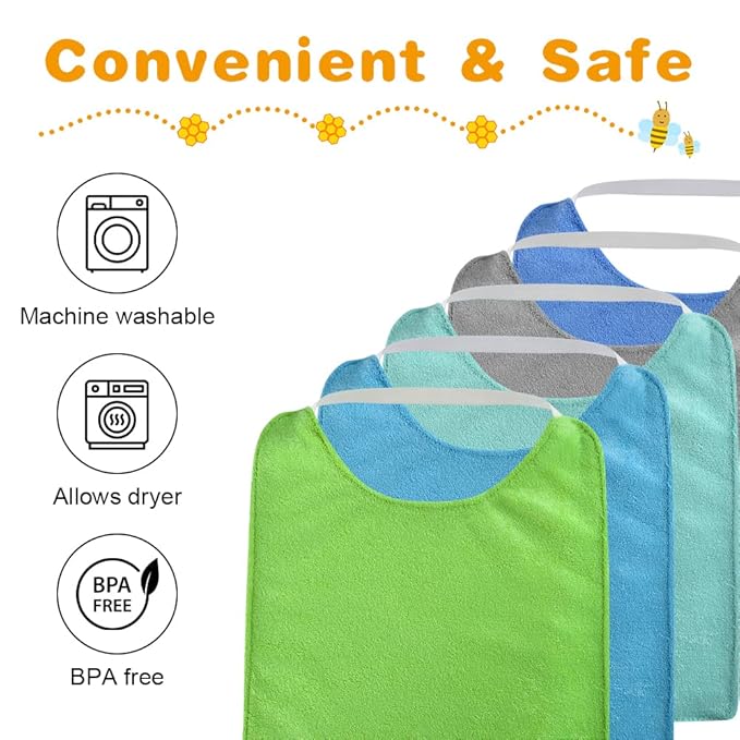 Vicloon Baby Bibs, Baby Bibs for Boys, Terry Drool Cotton Bibs Waterproof - Image 5