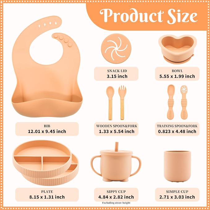 Silicone Baby Feeding Set 11 Pcs, Baby Led Weaning Supplies, Baby Feeding - Image 7