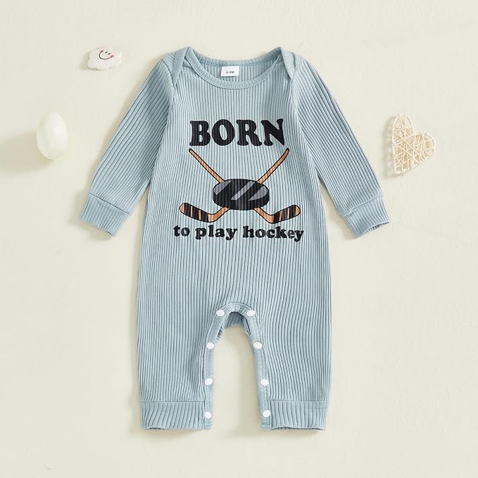 Fernvia Newborn Baby Boy Clothes Letters Print Bodysuit 3 6 9 12 18 Months Long - Image 3