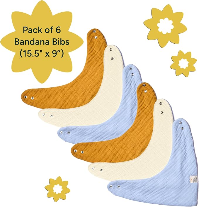 Bandana Bibs - 100% Organic Premium Muslin Cotton, 7-Layers - Image 9