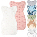Premium Soft Cotton Swaddle Blanket Sleep Sack Arms Up Design 2 Packs 3-6 Months by Knirose