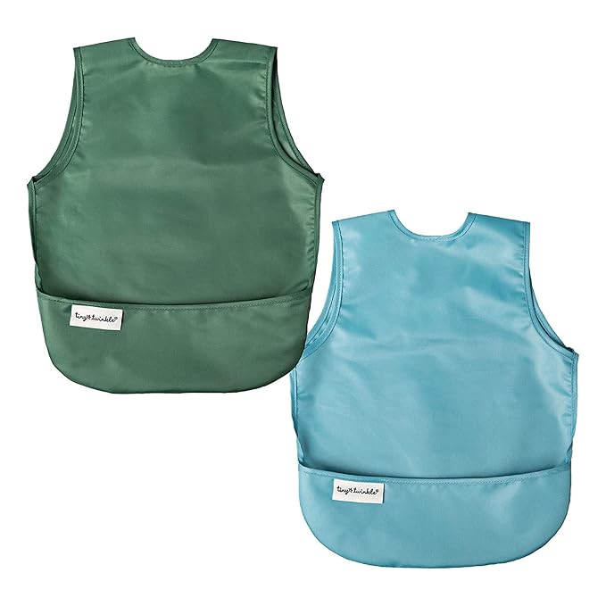 Tiny Twinkle Short Sleeve Apron Bibs by TinyTwinkle