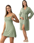 SUNNYBUY Women's Nursing Nightgown Maternity Robe Set, 3 in 1 Labor Delivery by SUNNYBUY