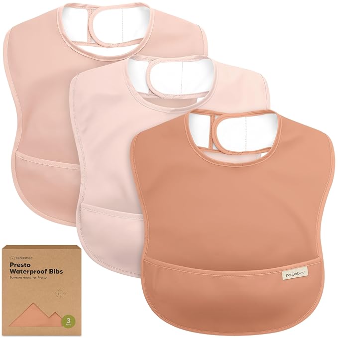 3-Pack Waterproof Baby Bibs for Eating by KeaBabies