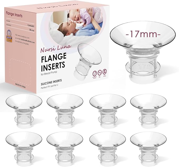 Flange Inserts 8PCS 17mm for 24mm Flange/Shield, Flange Sizing Kit Silicone by NursiLuna