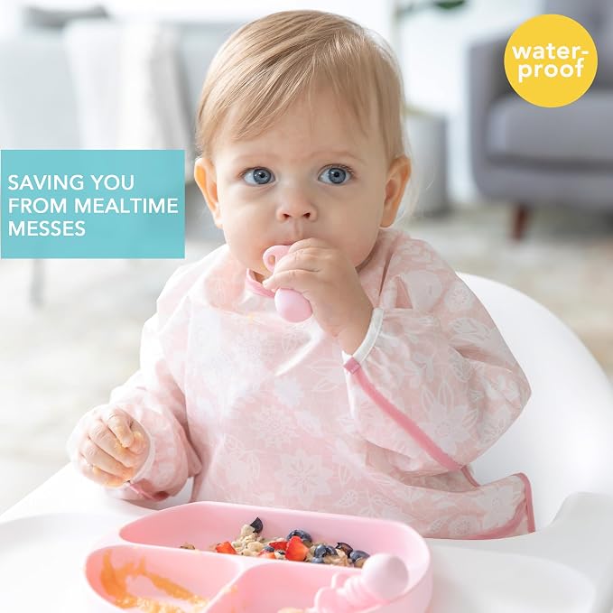 Bumkins Sleeved Bib for Girl or Boy, Baby and Toddler for 6-24 Mos, Essential - Image 2