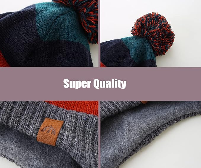 LMLALML Boys Winter Hat Earflap Knitted Beanie - Image 3