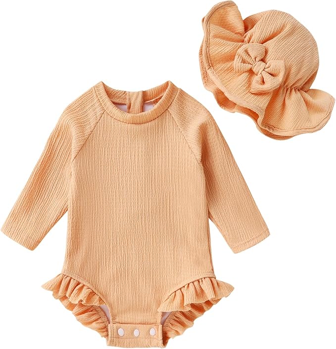 YOUNGER TREE Infant Baby Girls Swimsuit Long Sleeve Swimsuits One Piece by YOUNGERTREE