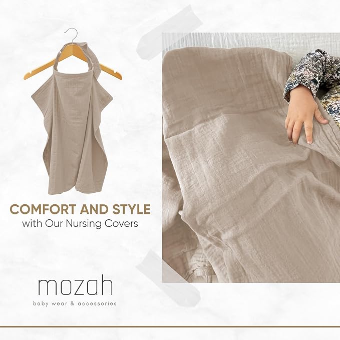 MOZAH 100% Organic Cotton Muslin Nursing Cover - Image 3