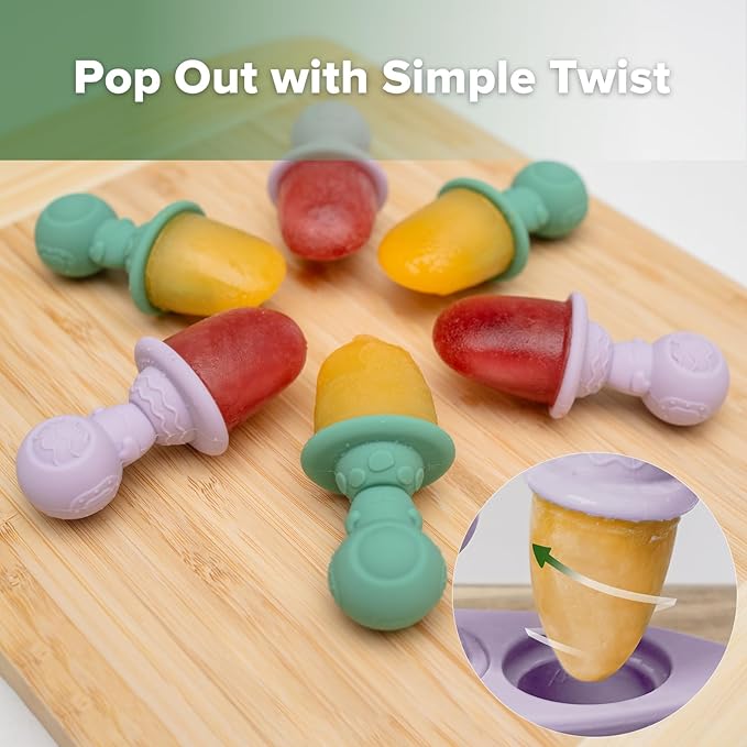 Haakaa Silicone Toddler Popsicle Mold, 3-Cavity Mini Baby Popsicle Molds - Image 7