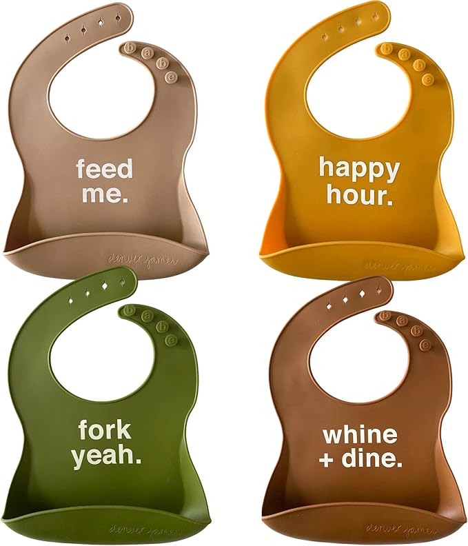 Denver James Silicone Feeding Bibs | Dishwasher Safe. Waterproof. Adjustable. by DenverJames