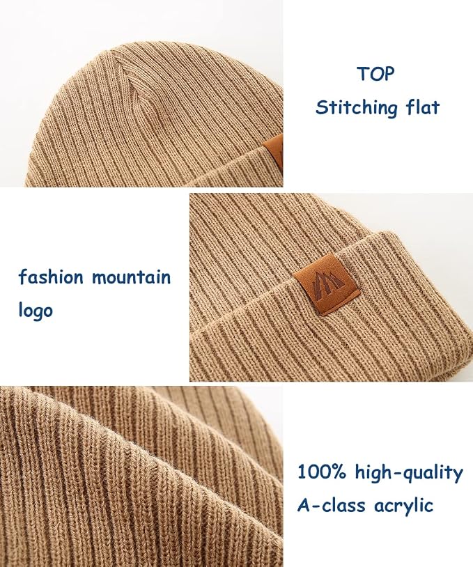 Moon Kitty 2PCS Baby Beanie Soft Toddler Beanie Warm Knitted Infant Winter Hats - Image 4