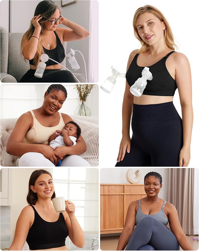 Momcozy Hands Free Pumping Bra, Adjustable Breast-Pumps Holding and Nursing Bra - Image 7