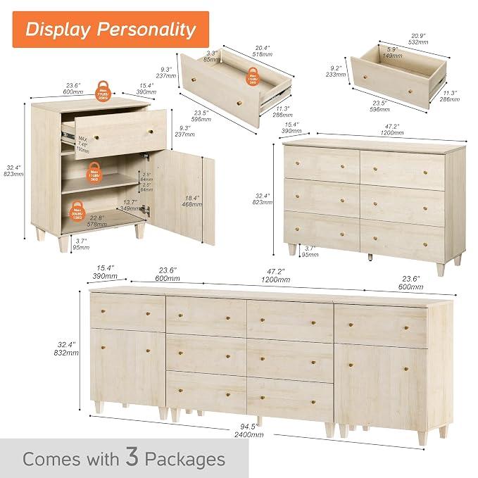 WAMPAT 8 Drawers Dresser Chests - Image 2