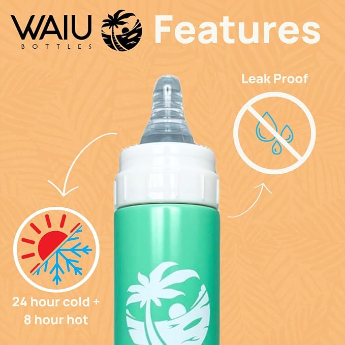 Versatile Waiu Insulated Baby Bottle | 4 oz & 6 oz Sizes | Keeps Drinks Hot - Image 4