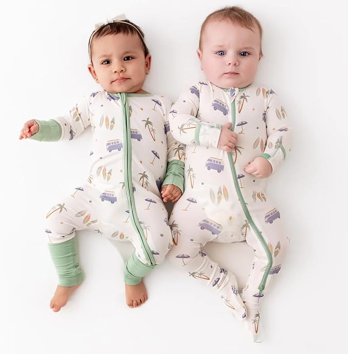 Bamboo Little Soft Baby Footie Pajamas, Baby Clothes, Newborn Sleepers - Image 7